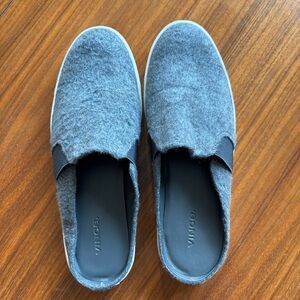 Vince Wool Gray Mule Slide Loafers